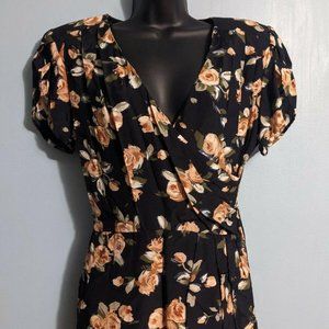 Vintage Michelle Stuart Black And Rose Dress